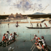 Carpaccio,_Vittore_-_Hunting_on_the_Lagoon_(recto);_Letter_Rack_(verso)_-_Google_Art_Project.jpg